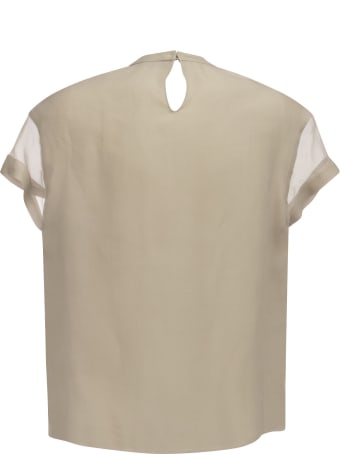 Brunello Cucinelli Silk Top With Monili