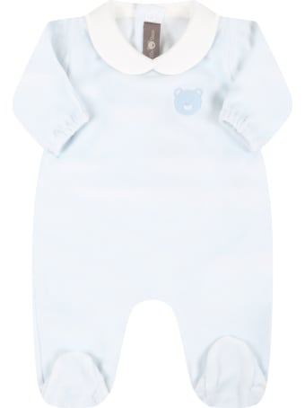 Little Bear Light Blue Babygrow For Baby Girl With Bear