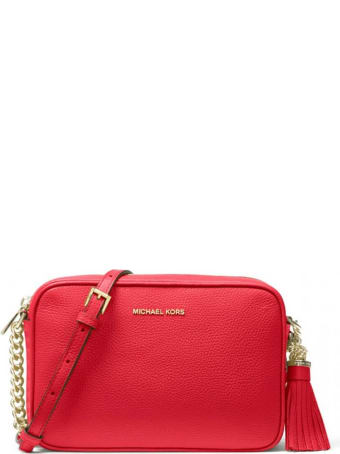 Michael Kors Bright Red Ginny Medium Crossbody Bag