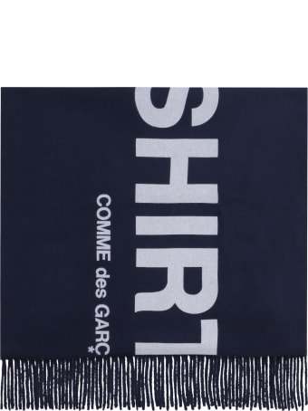 Comme des Garçons Shirt Logo Print Wool Scarf