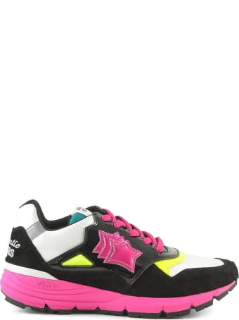 Atlantic Stars Black Sneakers W/pink Rubber Sole