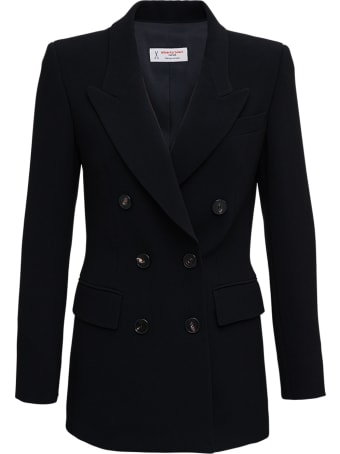 Alberto Biani Double-breasted Jacket In Black Cady