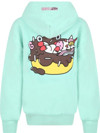 IRENEISGOOD Teal Green Sweatshirt For Girl