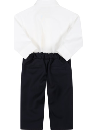 Fendi Multicolor Suit For Baby Boy With Logo