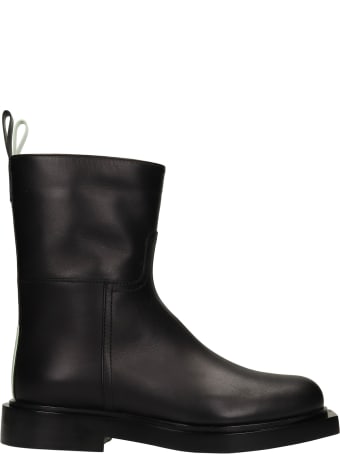 3JUIN Ginger 020 Low Heels Ankle Boots In Black Leather