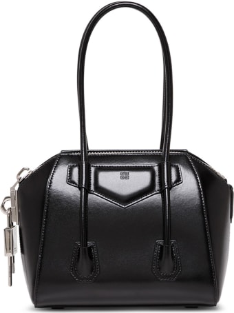 Givenchy Antigona Lock Handbag In Black Leather