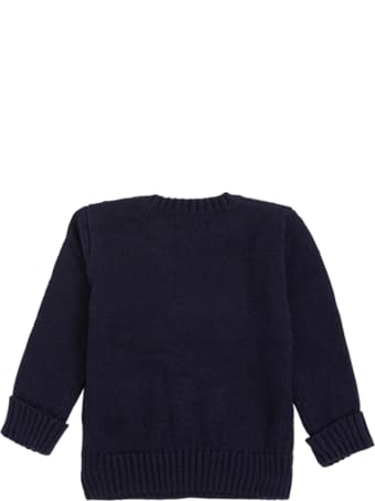 Polo Ralph Lauren Blue Cotton Blend Sweater With Logo