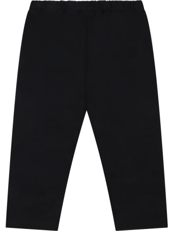 Balmain Black Leggings For Babygirl With Gold Logo