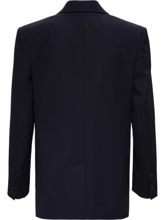 Alexander McQueen Double-breasted Blue Wool Blazer