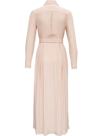 SEMICOUTURE Doris Long Dress In Pink Silk Blend