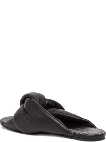 Balenciaga Drapy Sandals In Black Leather