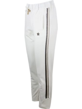 Lorena Antoniazzi Jogging Trousers With Drawstring With Lurex Inserts Along The Leg