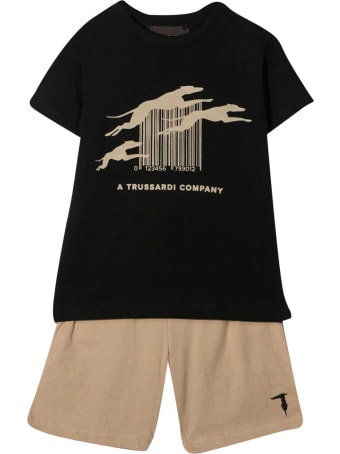 Trussardi Set T-shirt E Shorts Con Stampa