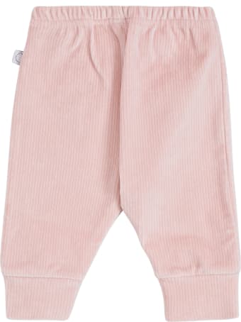 Stella McCartney Kids Pink Ribbed Knit Velvet Pants