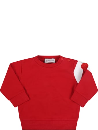 Moncler Red Tracksuit For Baby Kids With Patch