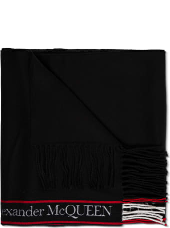 Alexander McQueen Wool And Cashmere Scarf With Logo