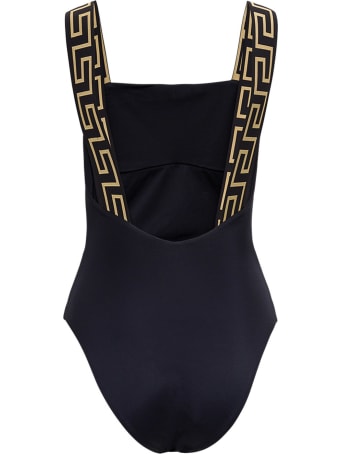 Versace One-piece Swimsuit With Greca Straps