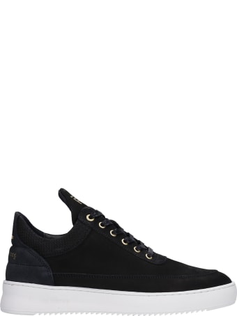 Filling Pieces Low Top Ripple Sneakers In Black Nubuck