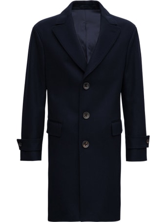 Gabriele Pasini Single Breasted Blue Wool Blend Coat
