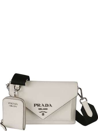 Prada Logo Plaque Flap Shoulder Bag