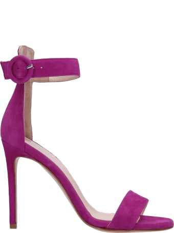 Anna F. Sandals In Viola Suede