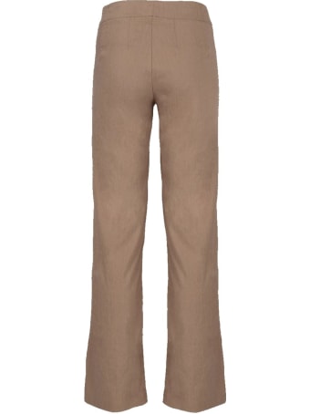 Avenue Montaigne Long Stretch Linen Wide Leg Pants