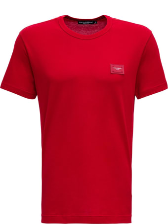 Dolce & Gabbana Red Cotton T-shirt With Logo