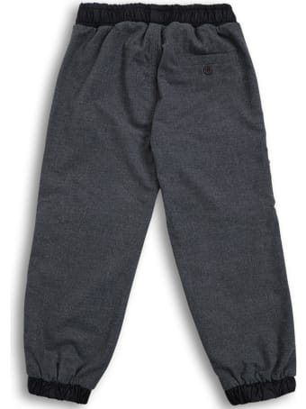Il Gufo Grey And Black Joggers In Viscose Blend
