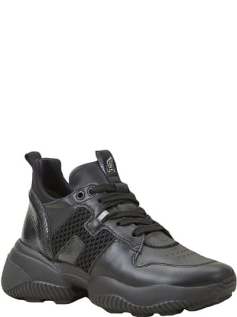 Hogan Black Leather Interaction Sneakers