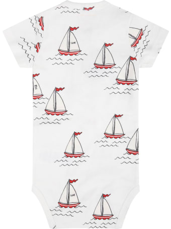 Mini Rodini White Body For Baby Kids With Sailboats