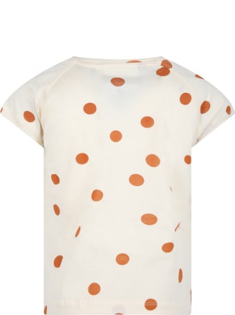 Molo Beige ''rozalia'' T-shirt For Kids With Polka-dots