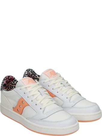 Saucony Jazz Court Sneakers In White Leather And Fabric
