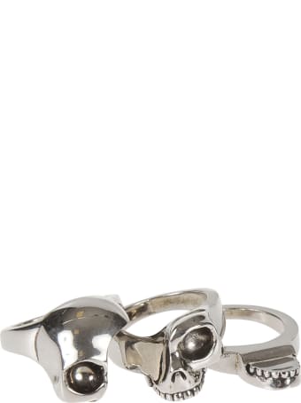 Alexander McQueen Divided Skull Ring