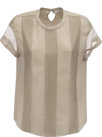 Brunello Cucinelli Silk Top With Monili