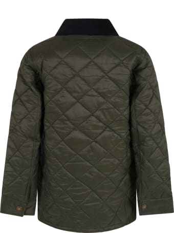 Barbour Green Jacket For Boy With Logo