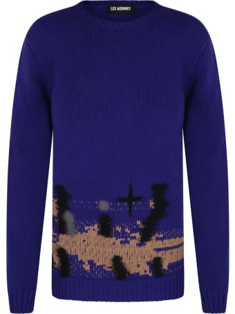 Les Hommes Black Sweater For Boy With Embroideries