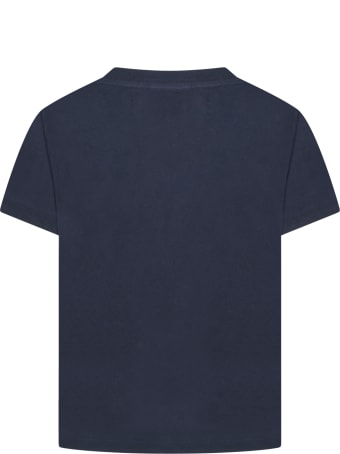 Balmain Blue T-shirt For Kids With Double Silver Logo