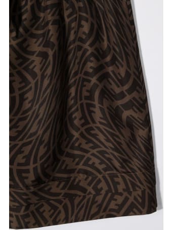 Fendi Ff Brown Nylon Skirt