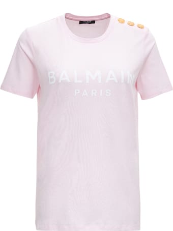 Balmain Cotton T-shirt With Logo Print
