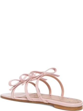 RED Valentino Patent Leather Sandals With Bows Detail