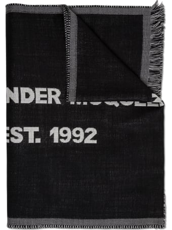Alexander McQueen Wool Scarf With Contrasting Logo
