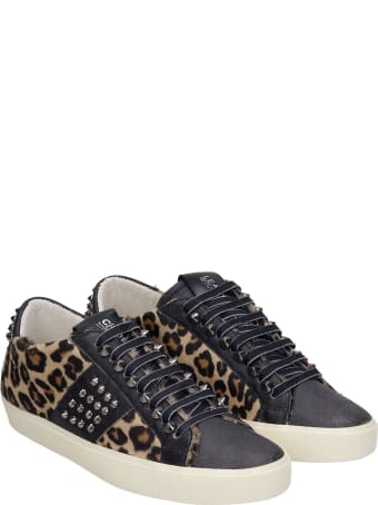 Leather Crown Sneakers In Animalier Pony Skin