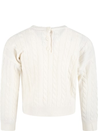 Blumarine Ivory Sweater For Girl