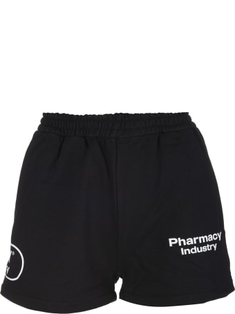 Pharmacy Industry Woman Black Shorts With Logos