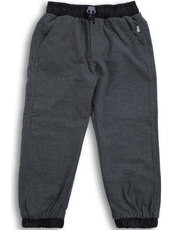 Il Gufo Grey And Black Joggers In Viscose Blend