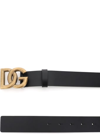 Dolce & Gabbana Lux Leather Belt With Crossed Dg Logo