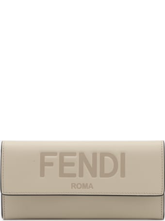 Fendi Continental Wallet In Leather With Embossed Logo