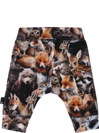 Molo Multicolor Trouser For Baby Kids With Animals