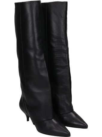 Alchimia Low Heels Boots In Black Leather