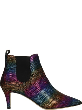 Bams Sara High Heels Ankle Boots In Multicolor Synthetic Fibers